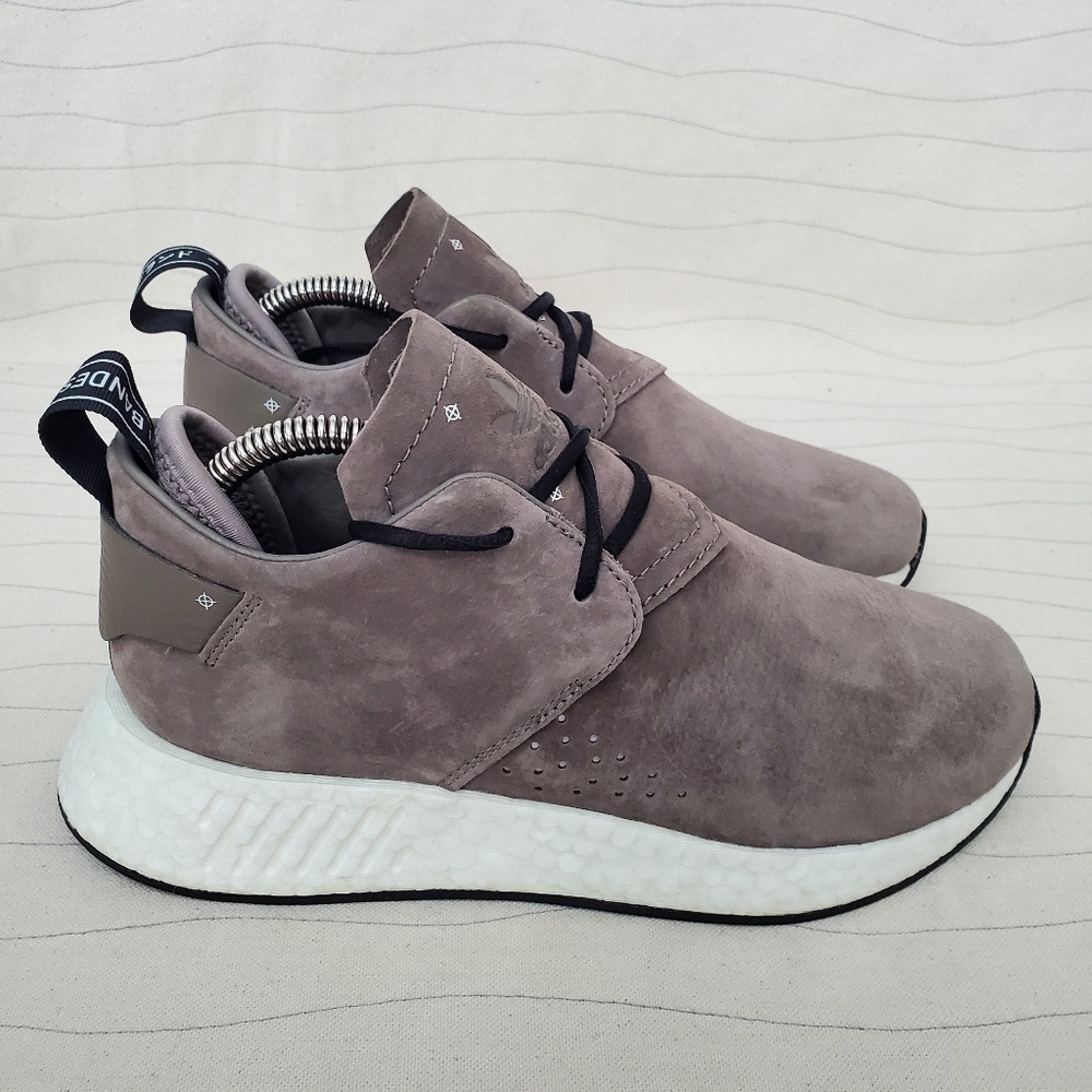 Adidas Mens NMD_C2 Boost Suede Sand/White Sneakers Shoes BY9913 Size 5